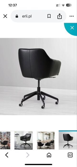 Tossberg Ikea krzeslo konferencyjne skora czarny