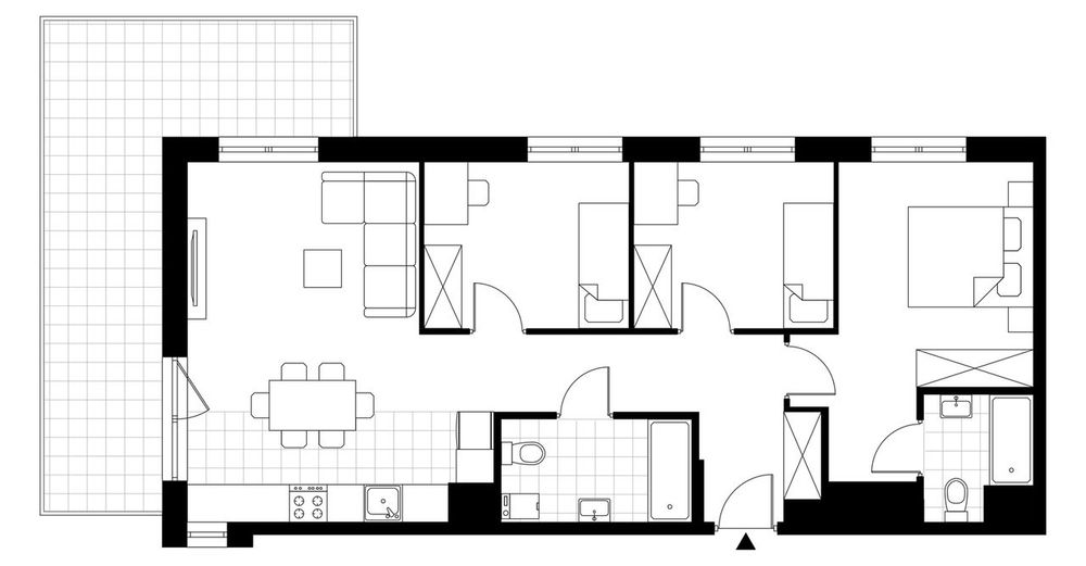 4-pokojowe mieszkanie 70m2 + balkon Bezpośrednio