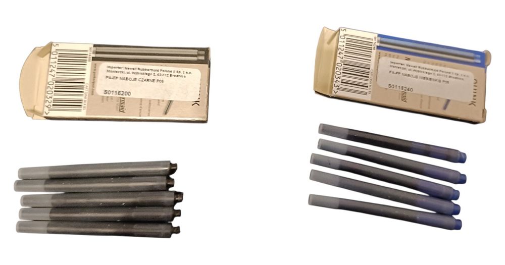 Naboje do pióra wiecznego, Wkłady do Piór