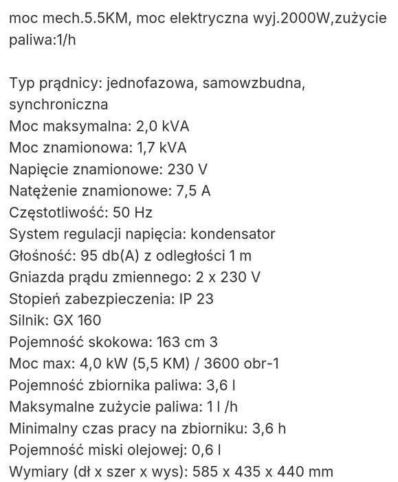 Agregat pradotworczy HONDA EC2200
