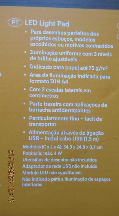 Crelando Mesa de Luz Led;usada;3 niveis de brilho;DinA4;ler anuncio