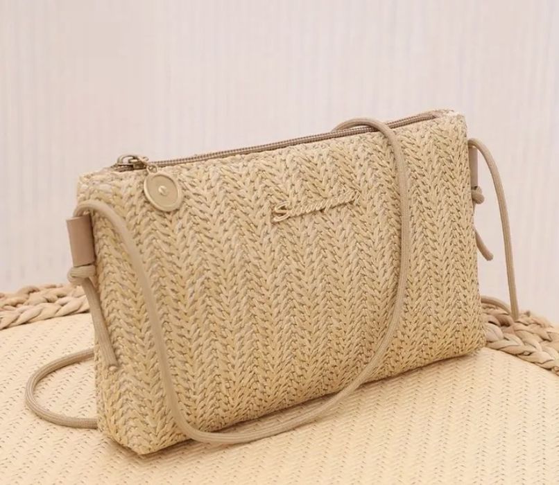 Torebka pleciona słomkowa słomiana letnia hit lata na zamek boho