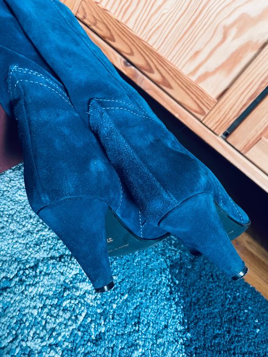 Kozaki HEGO’S 37 zamszowe skórzane granat