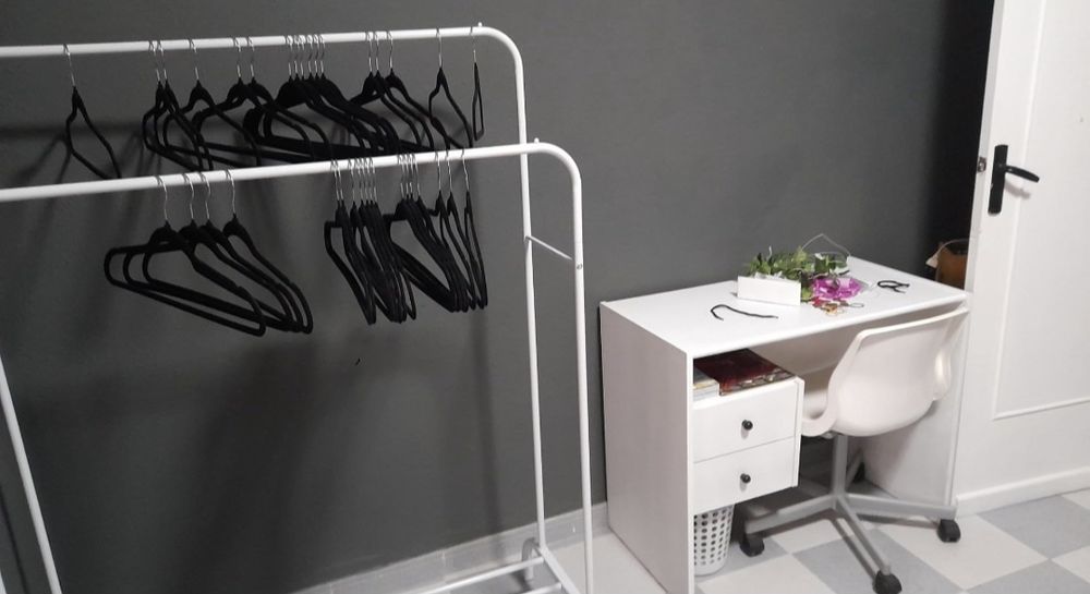 Charriot cabide sapateira branco 150 x 110 x 54 cm NOVO ENVIO GRÁTIS