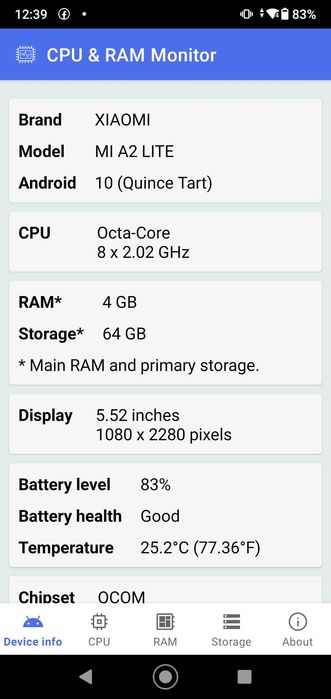 Xiaomi Mi A2 lite 4 / 64 GB + plecki