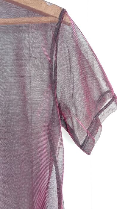 Prześwitujący połyskujący fioletowy T-shirt H&M