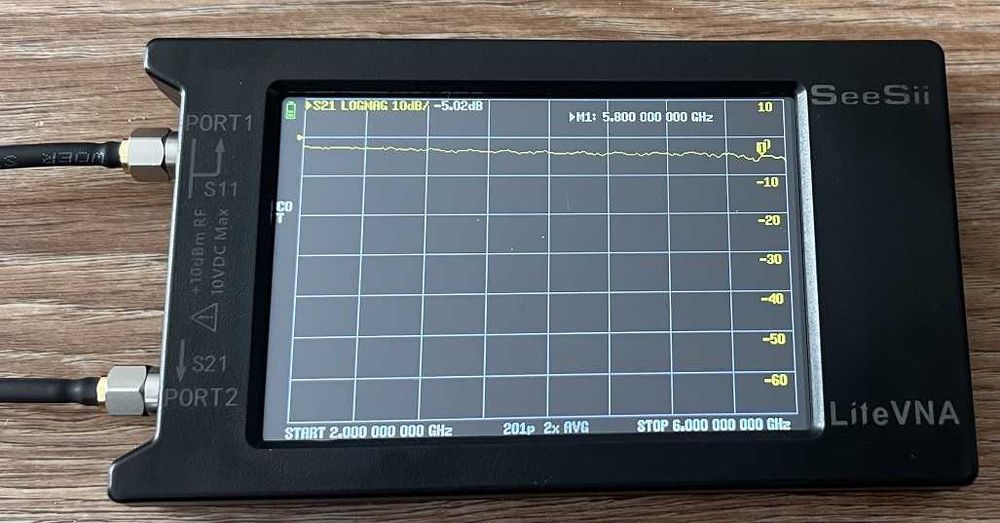 Виміри втрат у коаксіальних кабелях векторним аналізатором LiteVNA64