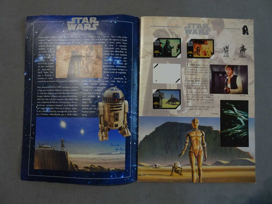 Caderneta de cromos Matutano Trilogia da Guerra das Estrelas (tem 38)