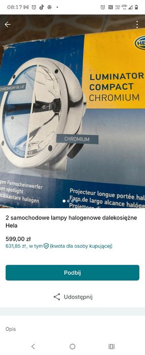 2 lampy halogenowe Hela