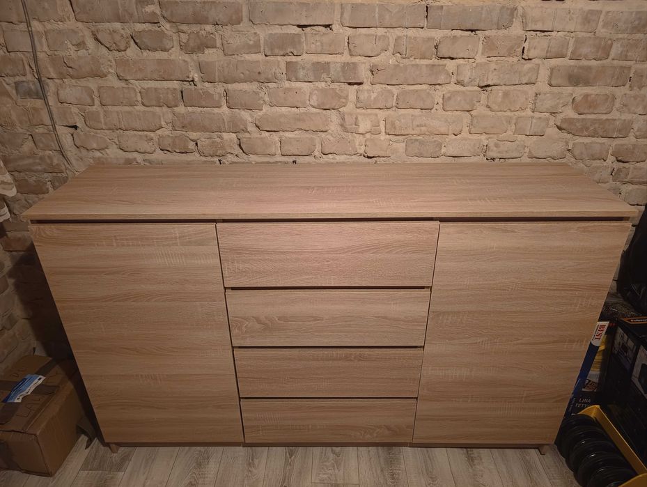 Komoda Dąb Sonoma 160x40x100 cm nowoczesna szafka STAN IDEALNY OKAZJA!