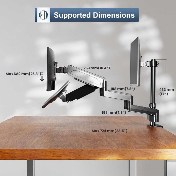 WORLDLIFT Suporte para 3 monitores 17" - 27"