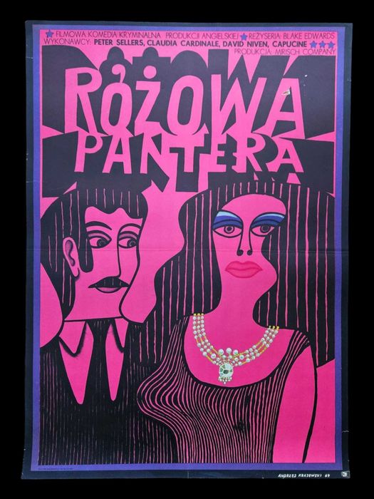 Plakat Różowa Pantera Andrzej Krajewski PIERWODRUK 1969