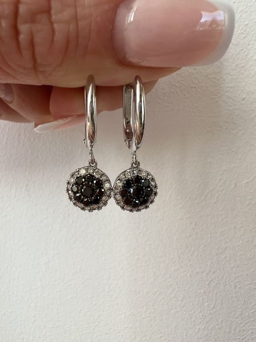 Золотые серьги с бриллиантами Sova 0,64ct белое золото 585 проба