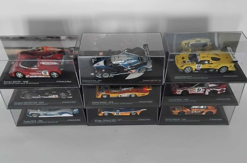 Le Mans, Ferrari, Alpine, Lotus, Venturi... 25€/un.   Vendo miniaturas da minha coleção.