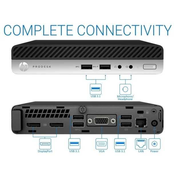 Mini-Pç Prodesk 400G5 9ªG|i3.9100T-3.7G|16G|NVMe-256G+HD500G|5G+BT|W11