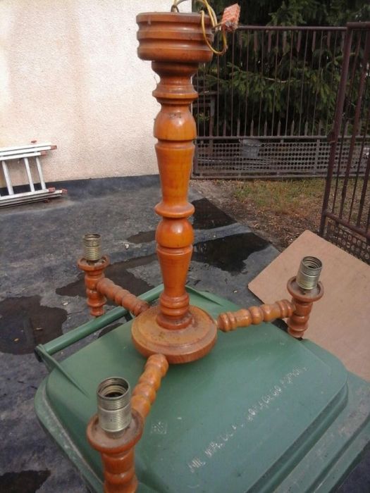Żyrandol drewniany