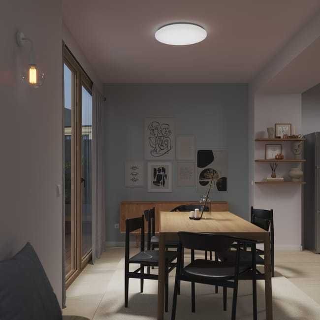 Candeeiro de teto led INSPIRE MOON 3500lm ferro branco 56 cm