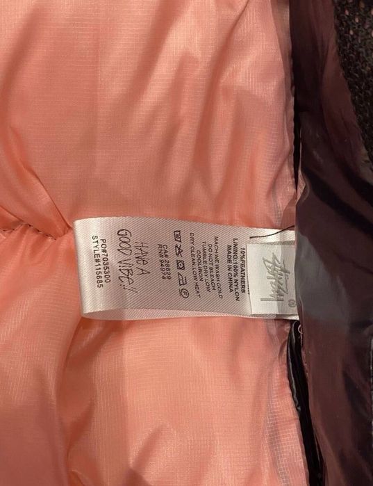 Куртка Stussy стусі чорна і розова пуховик усі розміри