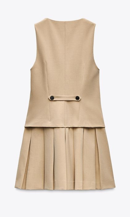Zara nowa sukienka o kroju kamizelki z plisami  XS / 34