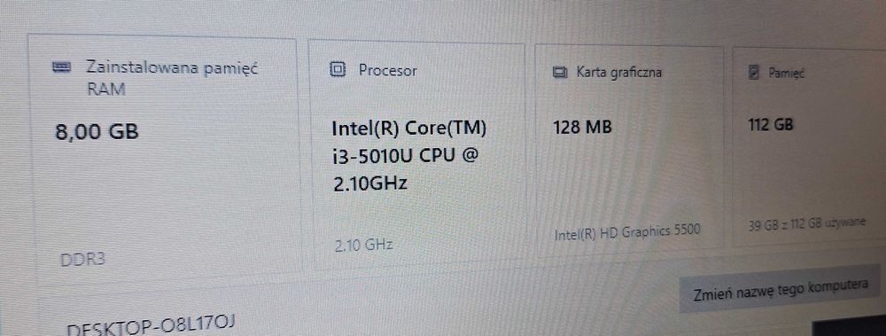 Dell Latitudel e5450 i3-5010u/8GB RAM/ 120GB SSD/ Nowa Bateria/w10