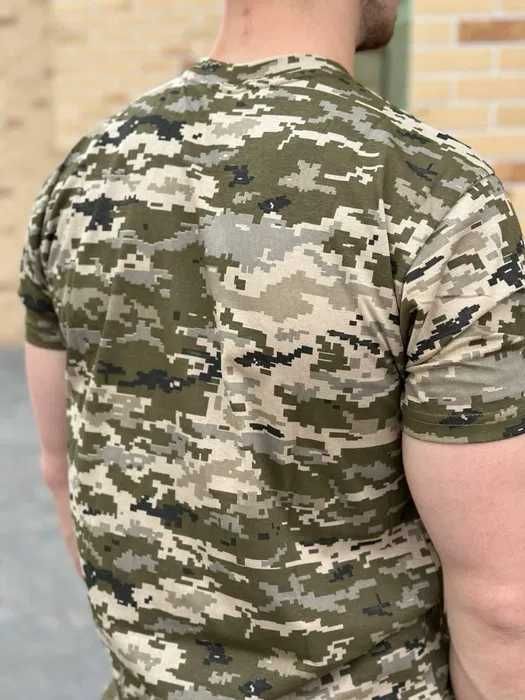 Военная тактическая футболка пиксель 44-60р хлопковая военная футболка