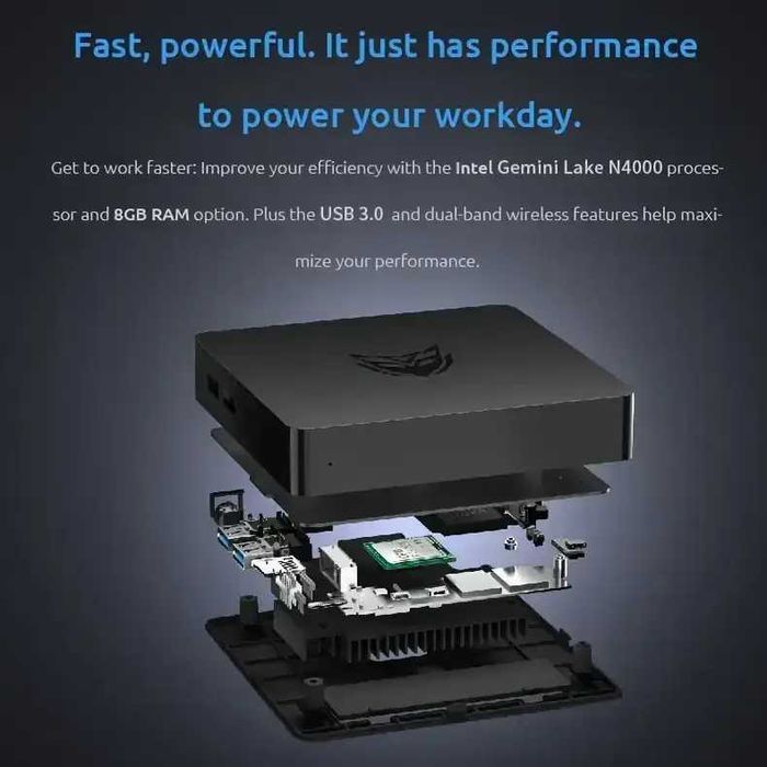 Міні комп'ютер портативний Intel N4000 1.1 BMAX B1 Pro GHz 8 + 128Гб