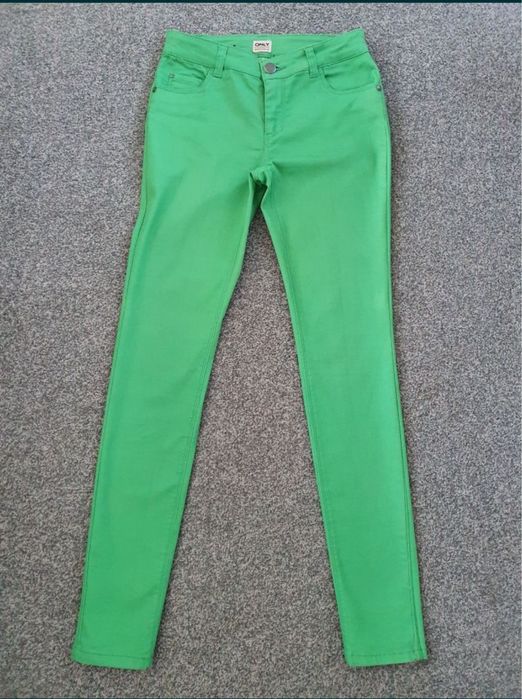 Zielone spodnie rurki skinny Only 36 s