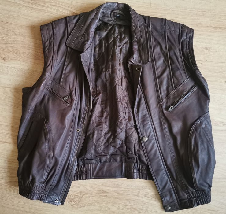 Kamizelka skóra naturalna Berto Lucci, męska r. 56