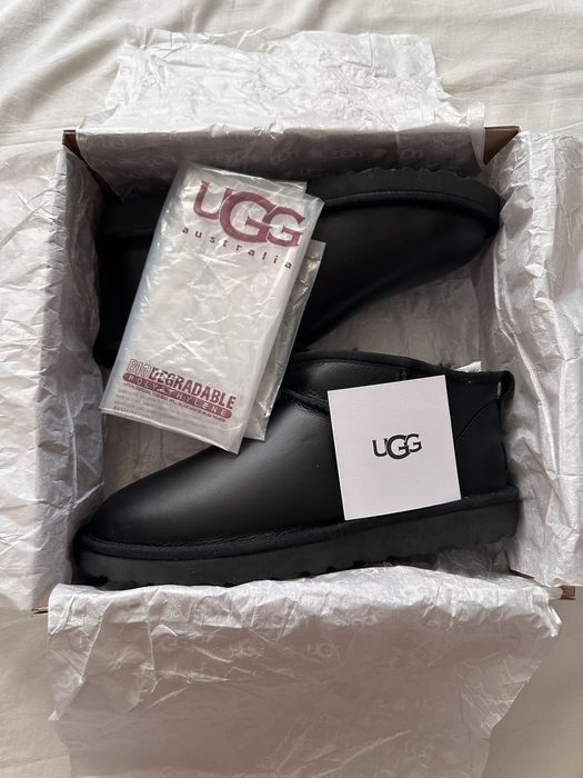 Уггі Ugg Ultra Mini Black Leather Угг 36-45 Унісекс