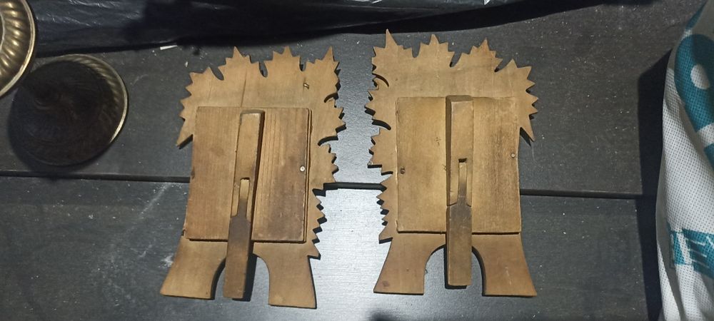 Drewniane rzeźbione ramki na zdjęcia PRL