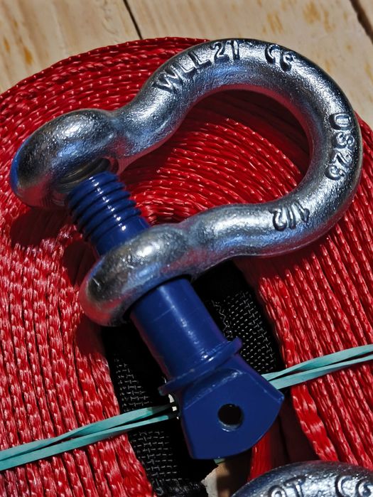 Holowniczy Pas Czerwony 6 Metrów 7,5 Ton + 2 Szekli 2,0 Ton Każda