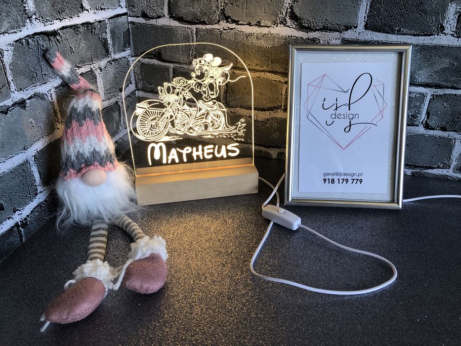 Candeeiro luz led branca quente