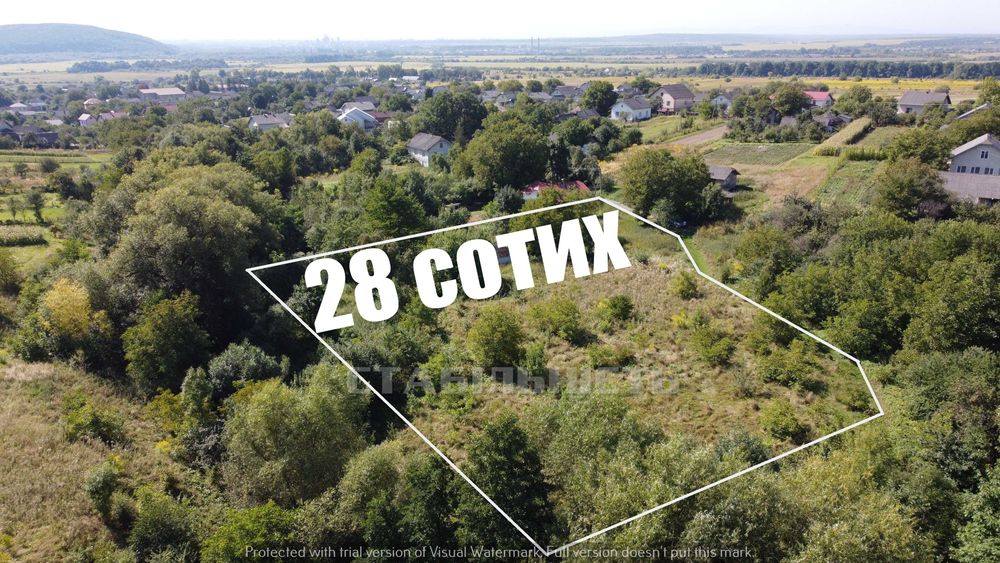 Продаж ділянка 28 сотих. Сілець. Світло. Газ. Вода. Асфальт. Будинки