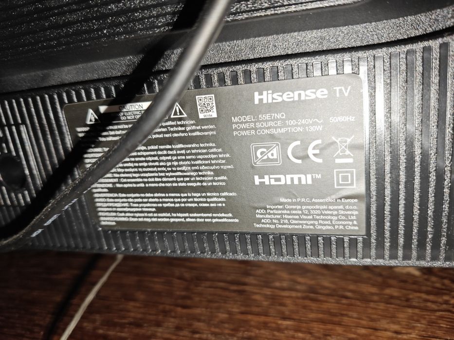 TV Hisense 55" E7NQ QLED 4K Dolby  - na garantia