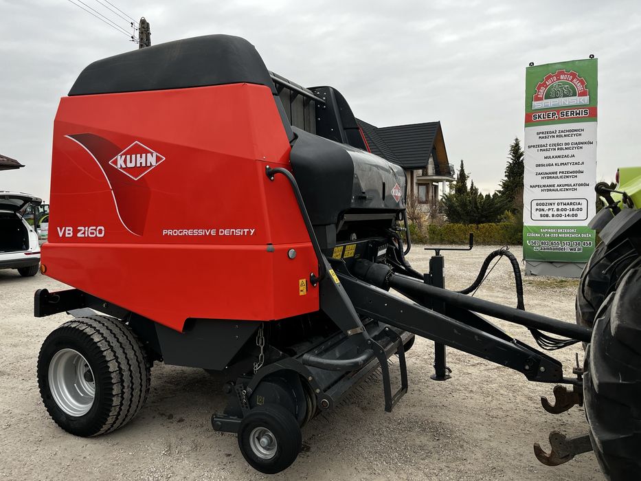 Prasa Rolująca Pasowa Kuhn VB 2160 Rotor Siatka/Sznurek 2009 Rok Oryginalny Stan 16856 Bel Vicon Deutz New Holland