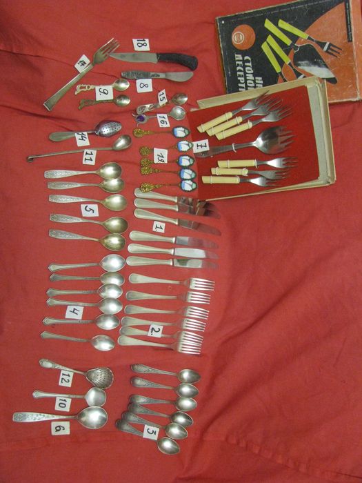 Набор столовых предметов - мельхиор - ссср.