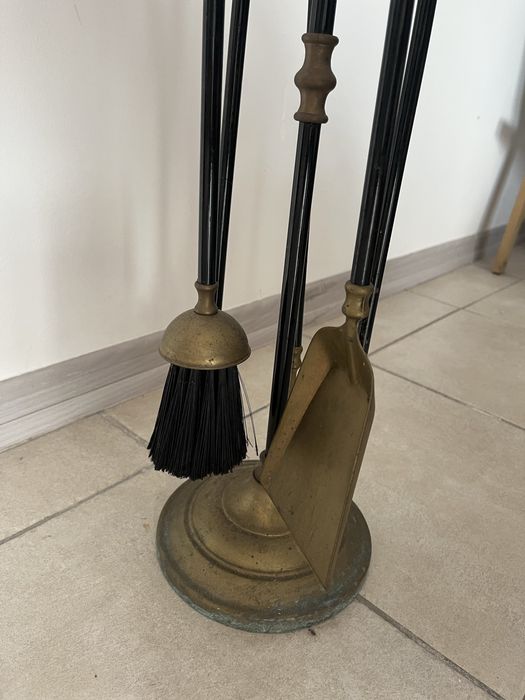 Zestaw kominkowy mosiężny