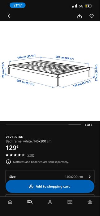 Cama IKEA Velvestad 140x200