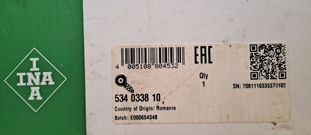 Комплект натягувач ременя з роликом і ремінь