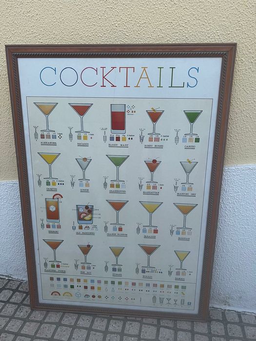 Quadro interessante para ilustrat bar. Medidas 75 cm x 105 cm .