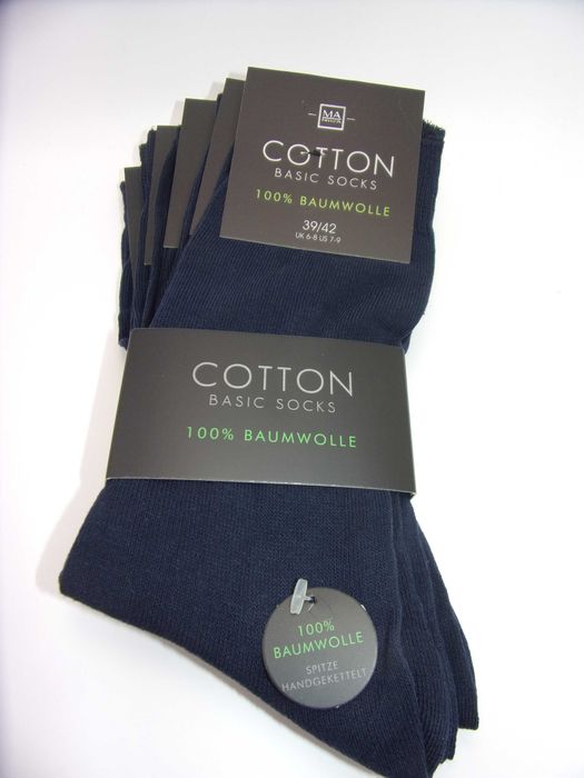 5x Skarpety męskie granatowe 100% bawełny, rozmiar 39-42. Art 95798-MA