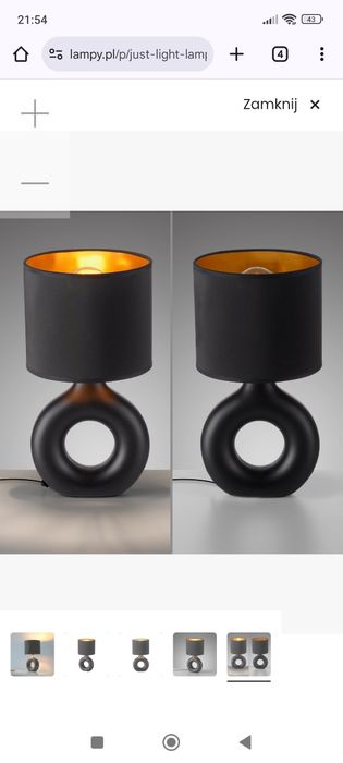 JUST LIGHT. Lampa stołowa Carara, ceramiczna podstawa, czarna