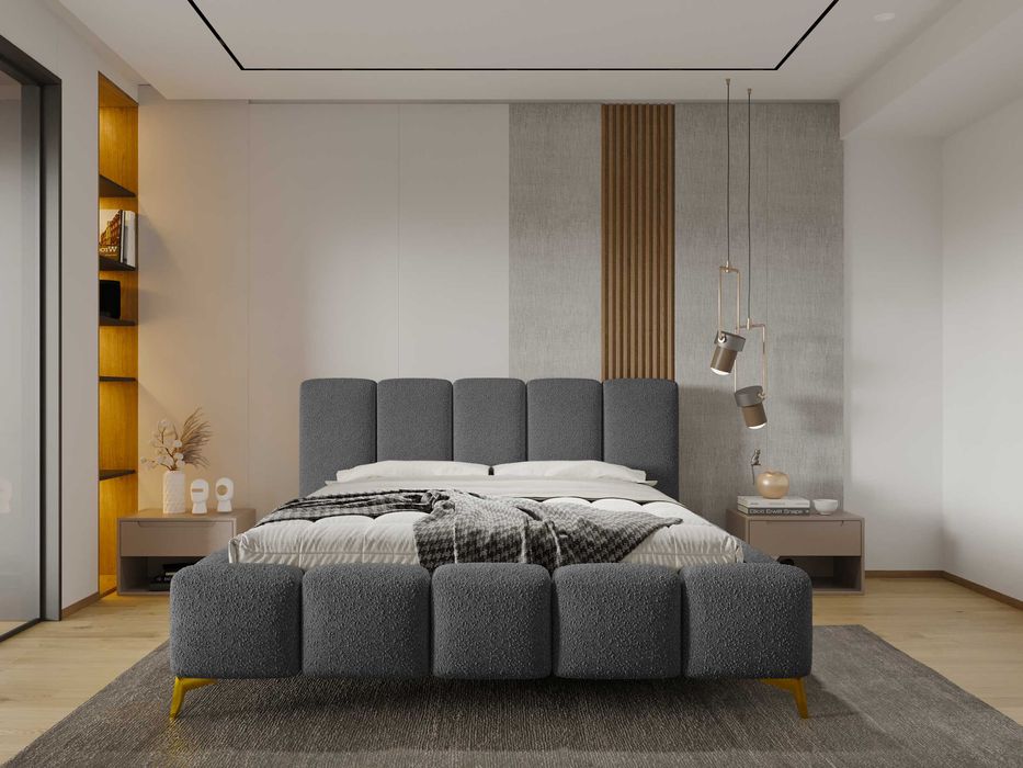 Łóżko Sypialnianie z Pojemnikiem + stelaż metalowy Amore PRODUCENT