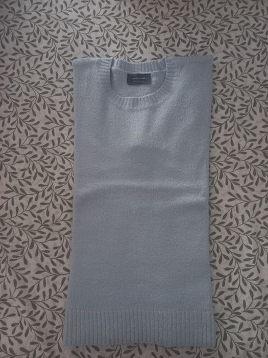 Camisola de malha azul bebé