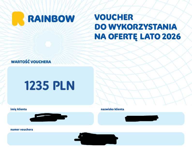Voucher Rainbow Lato 2026