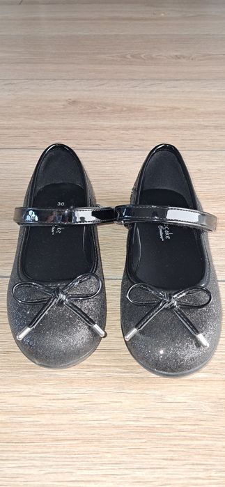 Czarne, brokatowe balerinki r.30 cupcake couture