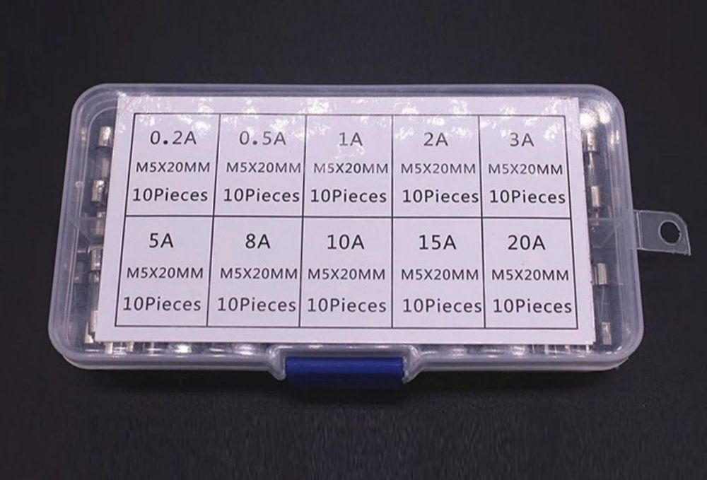 Запобіжник 0,2А; 0,5А; 1А; 2А; 3А; 5А; 7А; 8А; 10А; 15А; F20AL250V