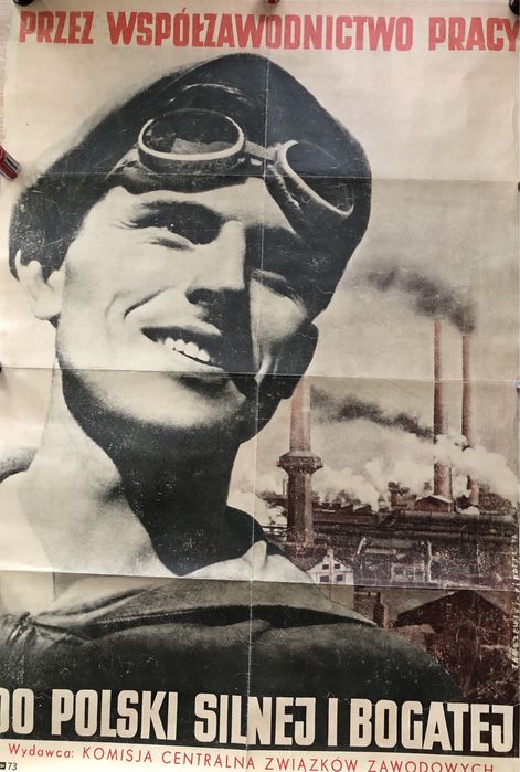 Historyczny Kultowy Plakat   PRL-u z 1947 roku