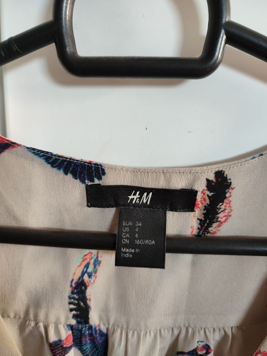 H&m bluzka przewiewna XS s 36 34 beżowa