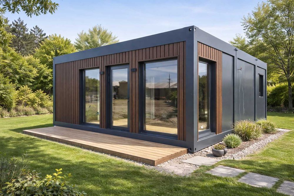 Domek mobilny pawilon usługowy biurowy kosmetyczny kontener socjalny